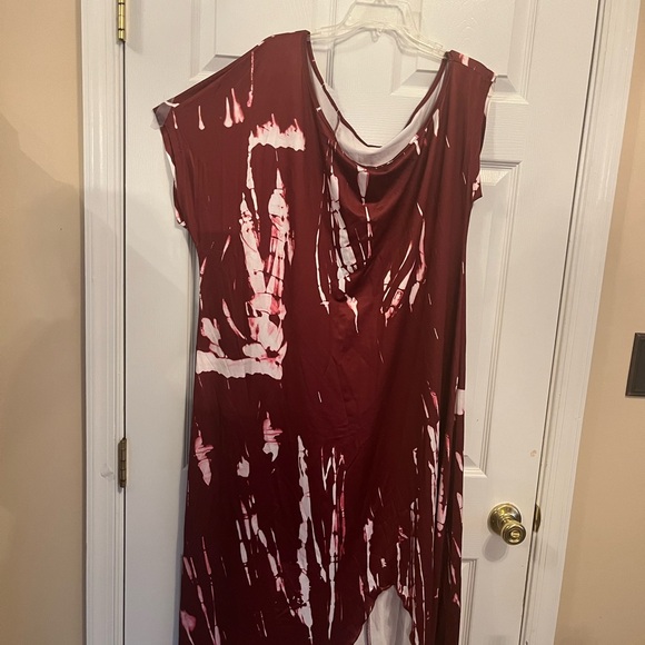 Women's Plus Size All Over Print Elegant Off The Shoulder Maxi Summer Dress 18W - Picture 5 of 10